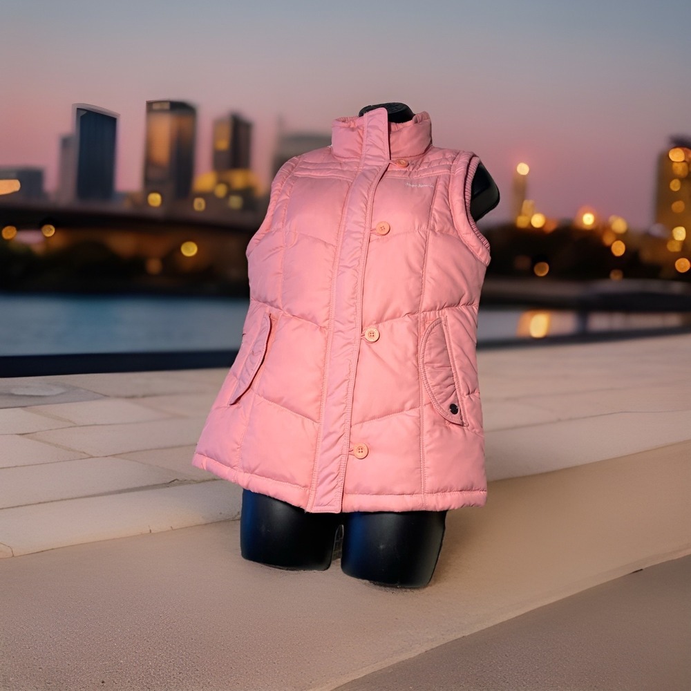 Y2K Pepe Pink Puffer Vest Girls 16 Barbie Core Ski Lodge‎ Core